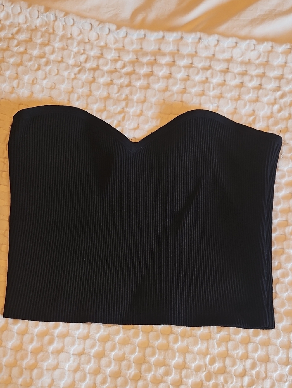 Babaton Navy Ribbed Strapless Bustier